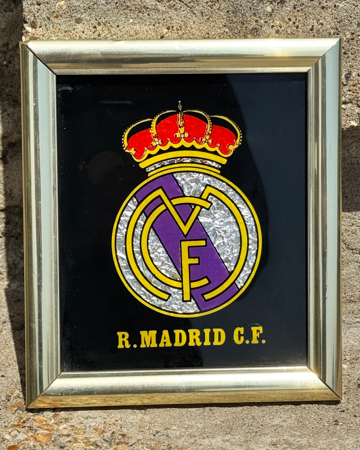80s Real Madrid Framed Crest & Barcelona 3D Paper Weight
