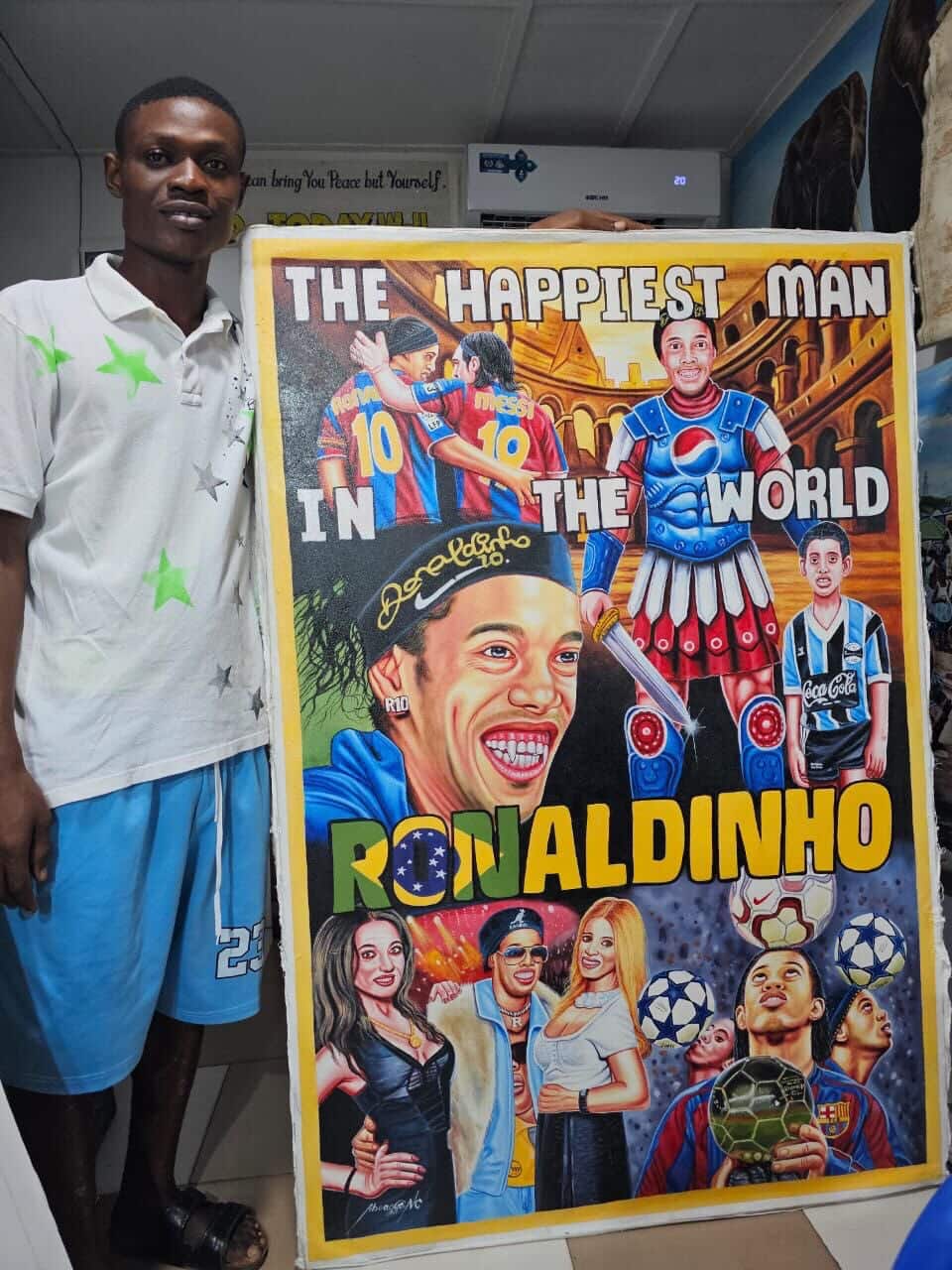 Ronaldinho The Happiest Man in the World - Deadly Prey Print by Daniel