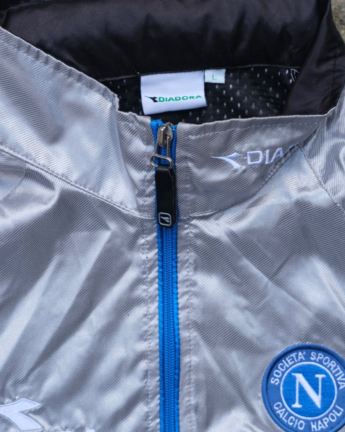 Player Issue Napoli Metallic Diadora Football Windbreak Jacket