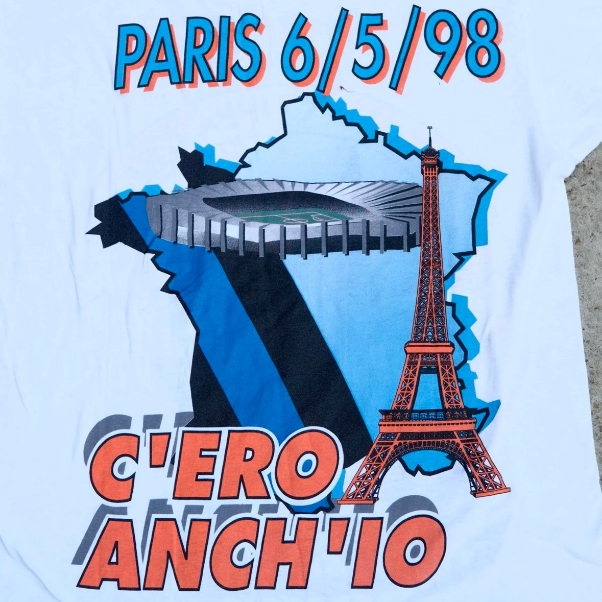 Vintage 1998 Uefa Cup Football T - Shirt / Inter v Lazio