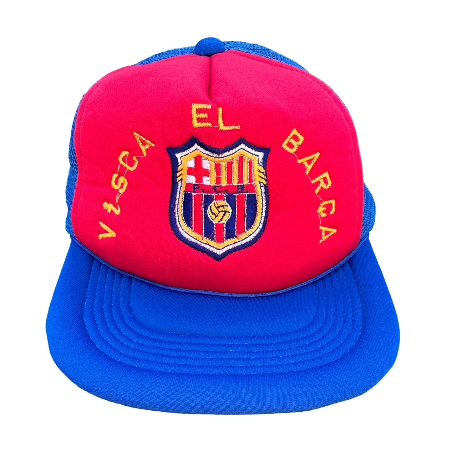 Vintage 80s Barcelona Football Snap Back Trucker Cap
