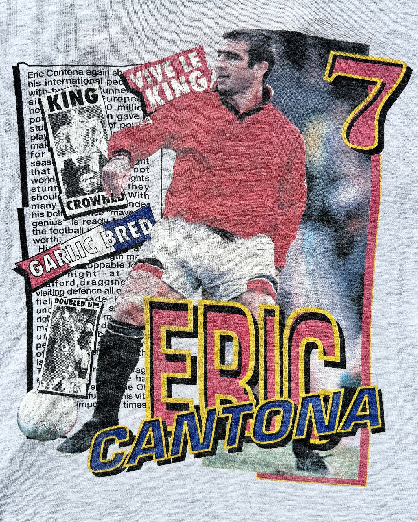 Grey Man United Eric Cantona The King Vintage T-Shirt