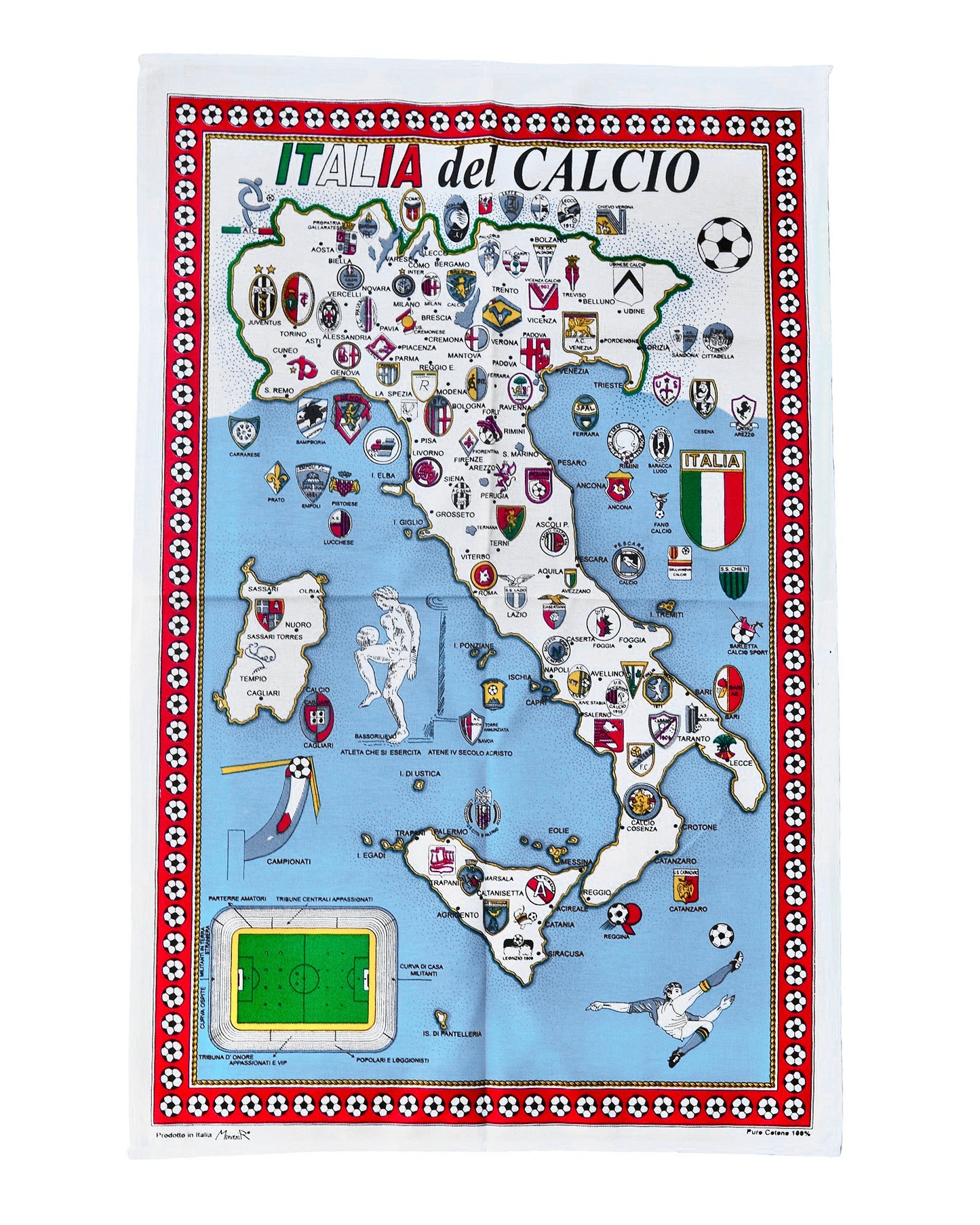 Vintage Italia Calcio Tea Towel