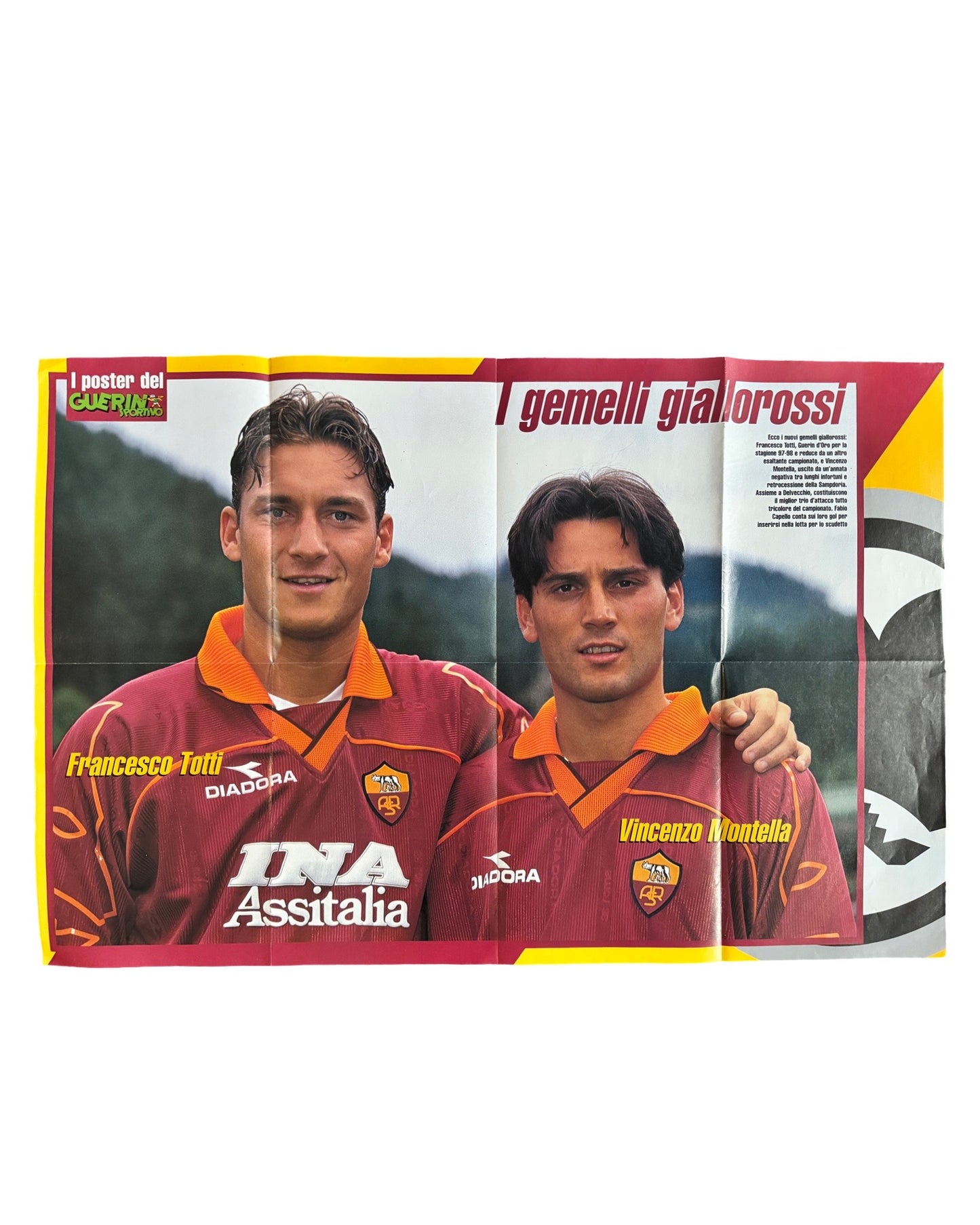 Vintage Double Sided XL Roma Totti & Juventus Poster