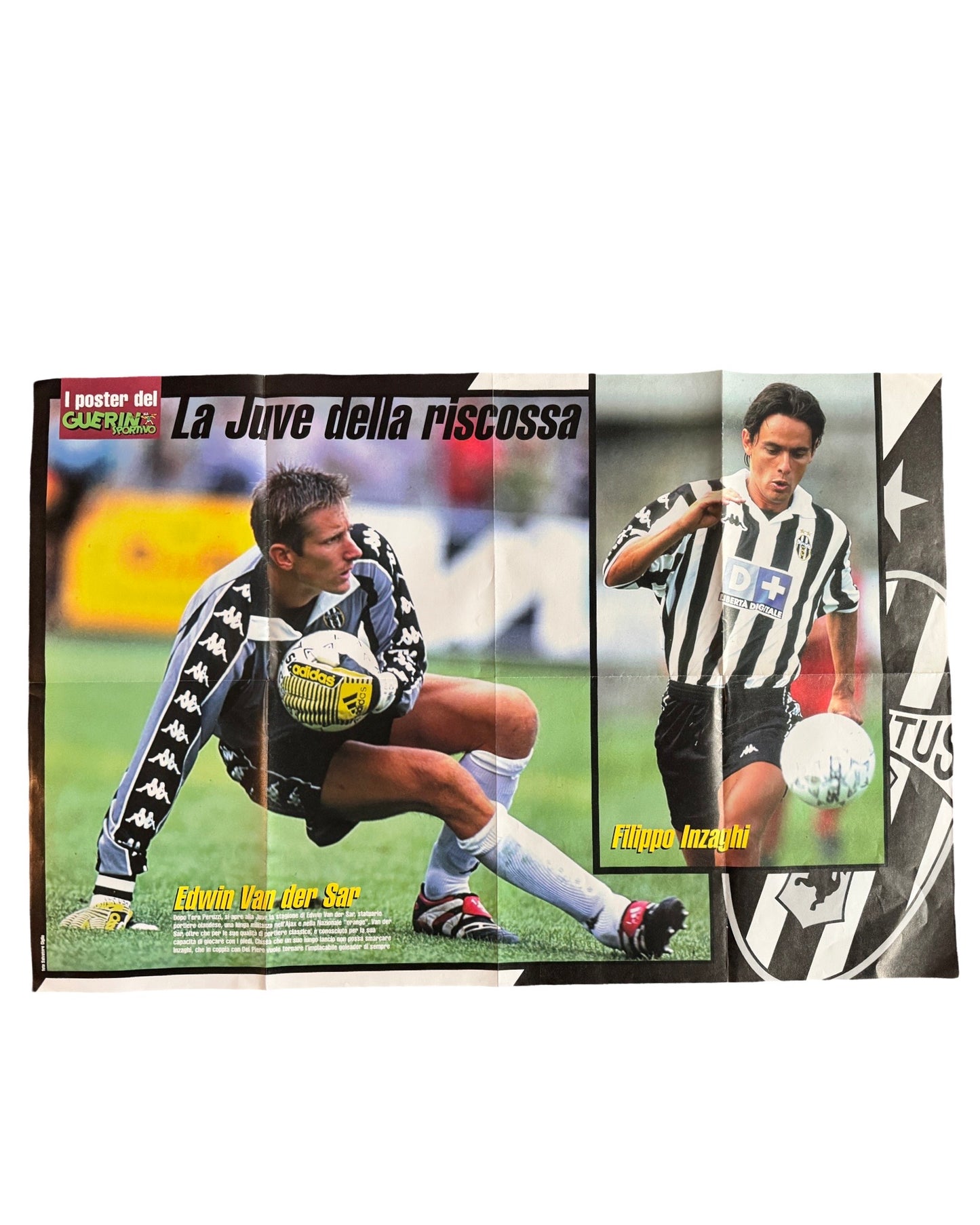 Vintage Double Sided XL Roma Totti & Juventus Poster