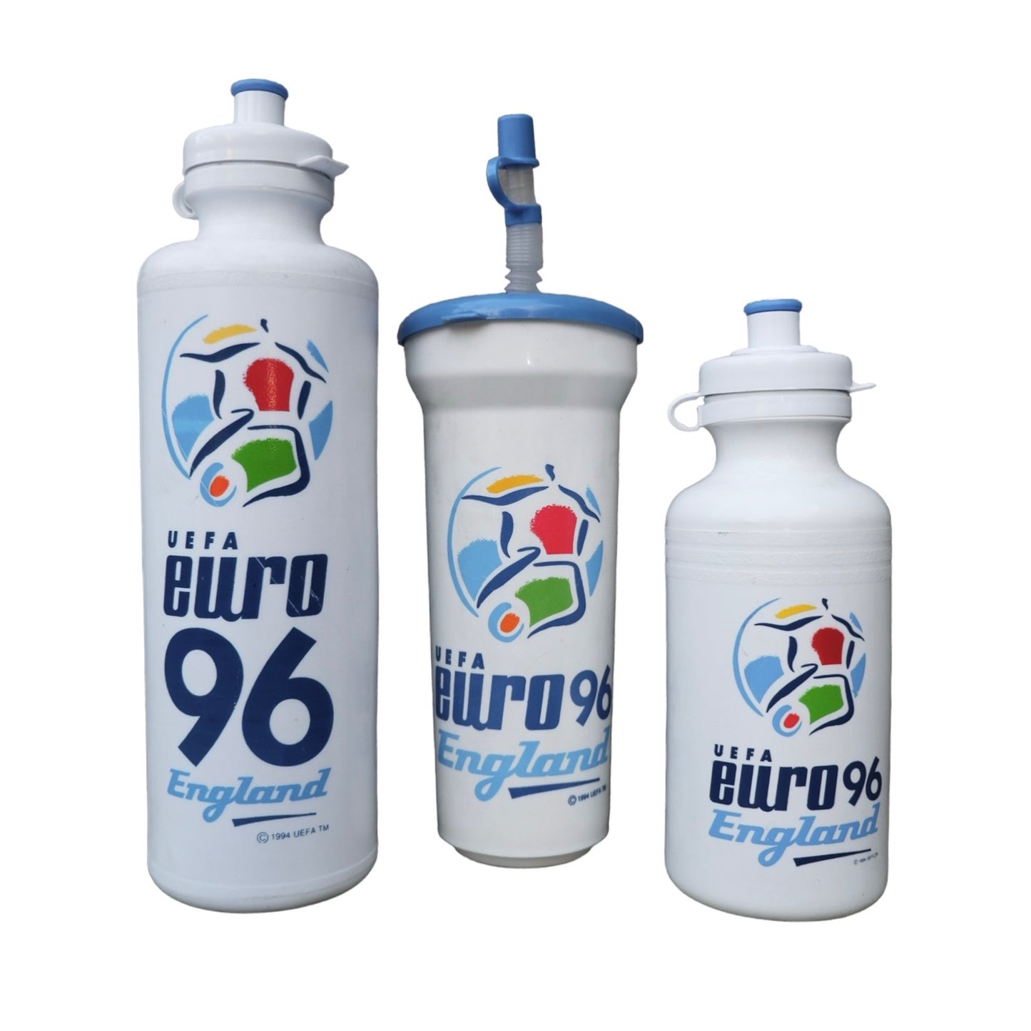 Three Original Euro 96 Water Bottles
