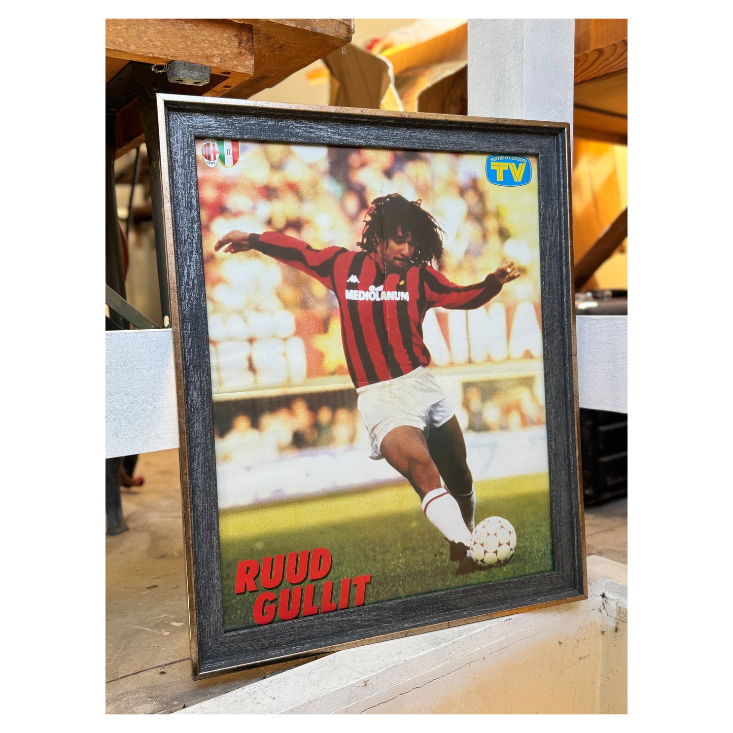 Framed Ruud Gullit Vintage AC Miland Poster