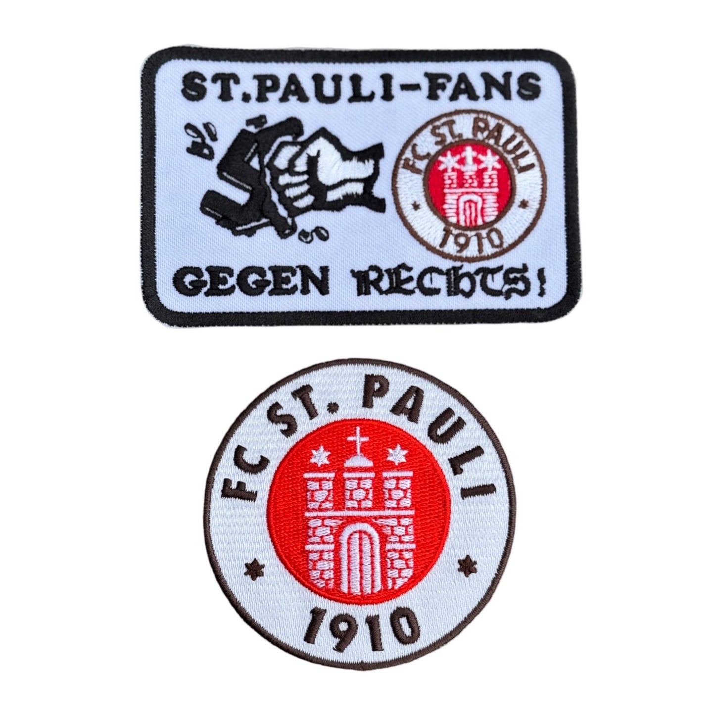 St Pauli Embroidered Woven Patches - Double Pack