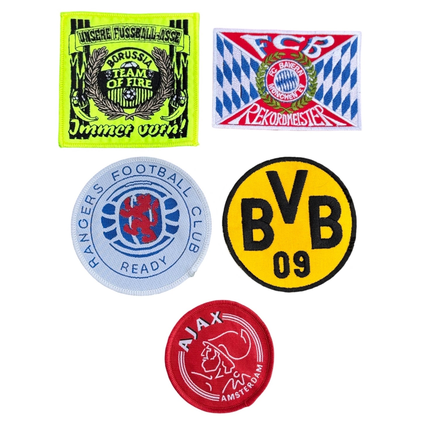 Embroidered Woven Football Patches x 5
