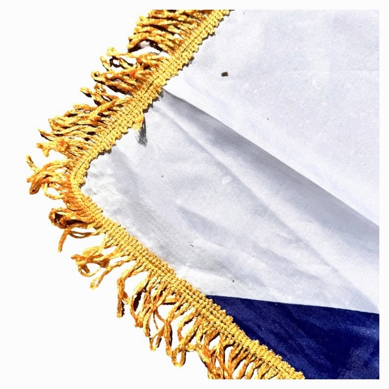 Vintage Real Madrid Team Flag With Gold Trim
