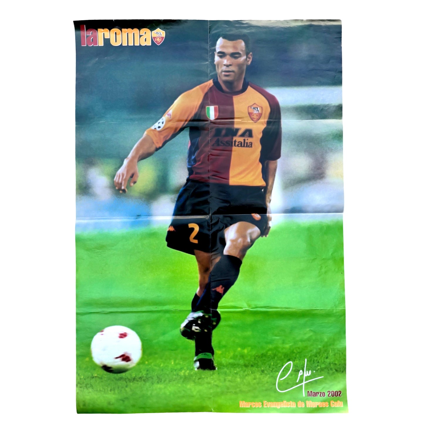 Vintage Cafu AS Roma Poster