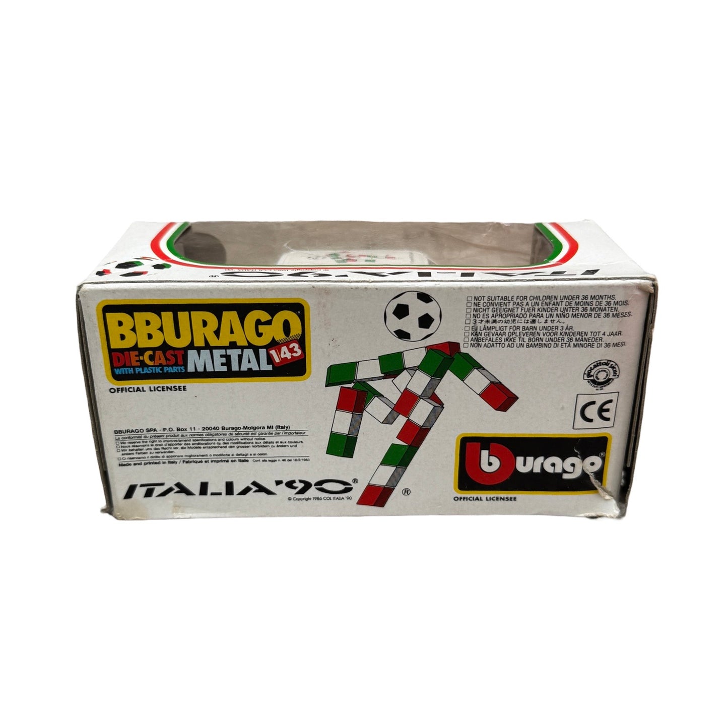 Vintage World Cup Italia 90 Fiat Uno Boxed Toy Car