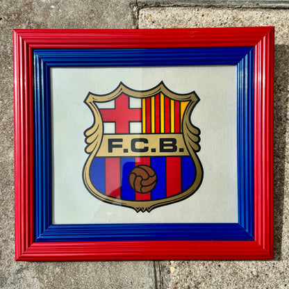 80s Glass Framed Barcelona Crest