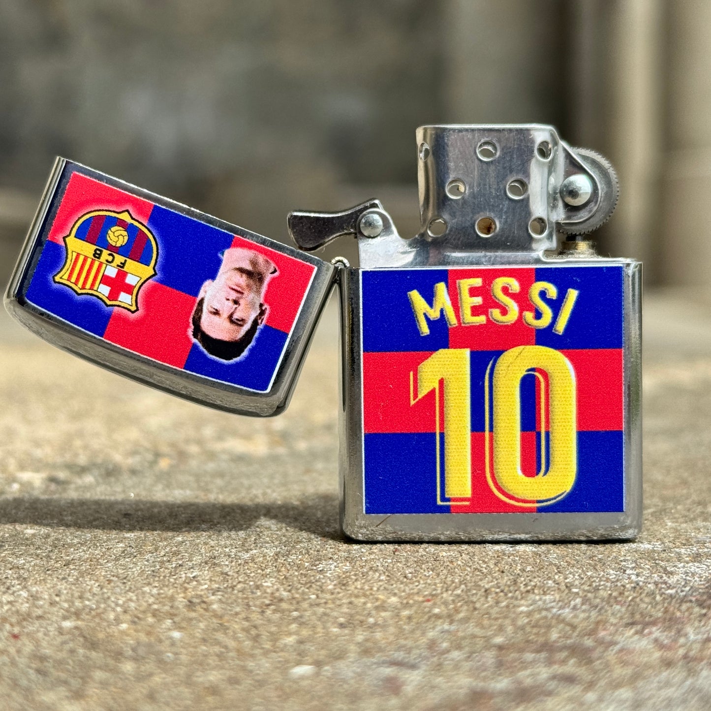 Selection of Vintage Football Zippo Style Lighters