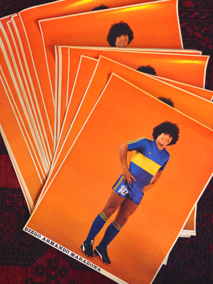 Vintage 1981 Original Diego Maradona Boca Promotion Poster