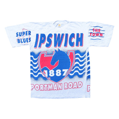 Vintage 90s Ipswich Town All Over Print Vintage Shirt