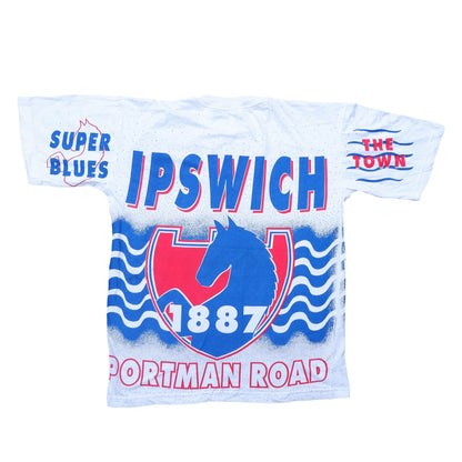 Vintage 90s Ipswich Town All Over Print Vintage Shirt