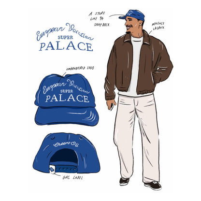 Super Palace - European Vacation - Embroidered Snap Back Cap