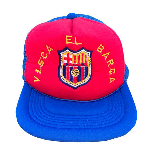 Vintage 80s Barcelona Football Snap Back Trucker Cap