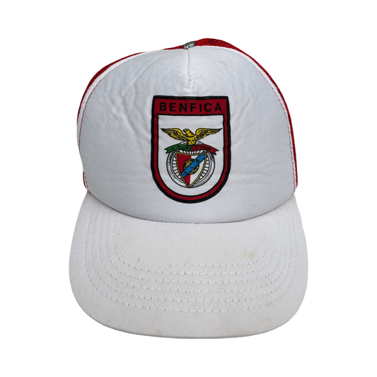 Vintage 80s Benfica Red and White Trucker Snap Back Cap
