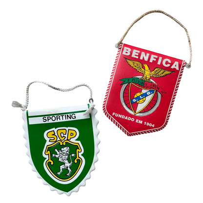 Vintage 70 & 80s Sporting Lisbon and Benfica Wall Pennants