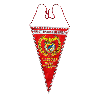 Vintage 70 & 80s Sporting Lisbon and Benfica Wall Pennants