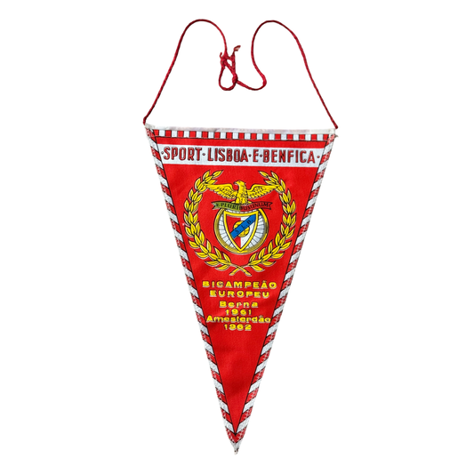Vintage 70 & 80s Sporting Lisbon and Benfica Wall Pennants