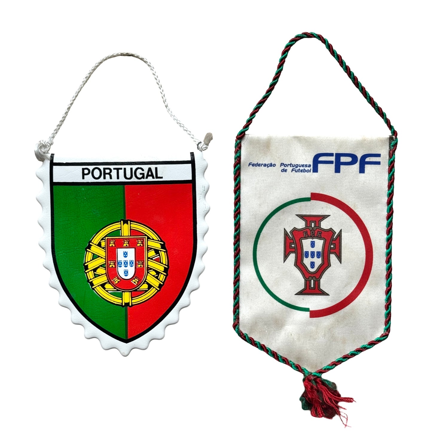 Vintage 70 & 80s Sporting Lisbon and Benfica Wall Pennants