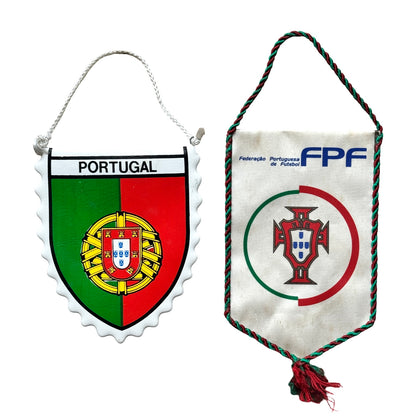 Vintage 70 & 80s Sporting Lisbon and Benfica Wall Pennants