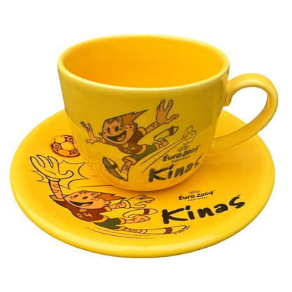 Ceramic Euro 2004 Kinas Mascot Mug & Plate