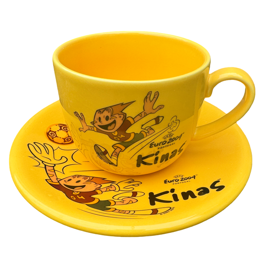 Ceramic Euro 2004 Kinas Mascot Mug & Plate