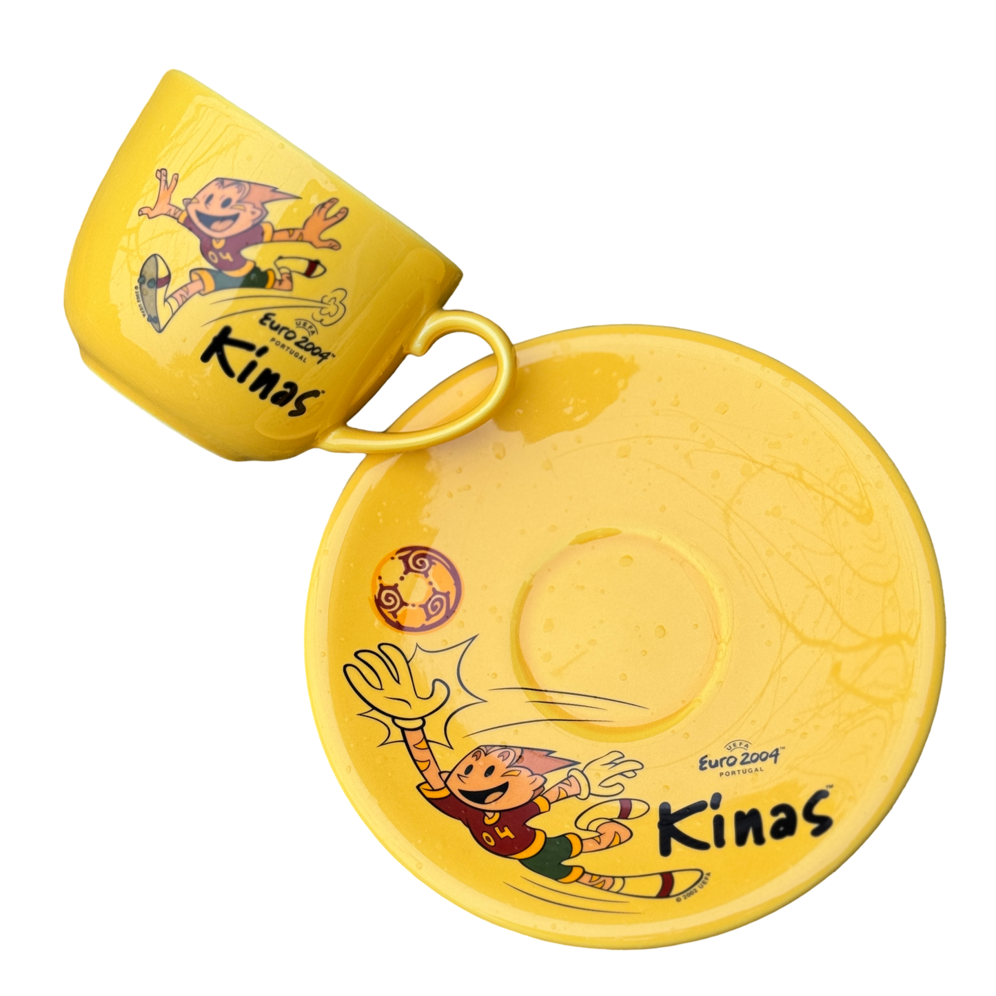 Ceramic Euro 2004 Kinas Mascot Mug & Plate