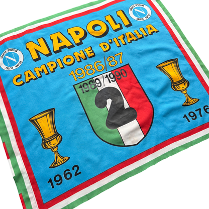 Rare Vintage SSC Napoli Flag - 1989/1990 Champions of Italy Flag