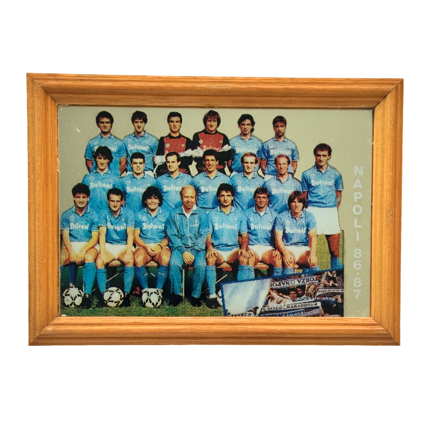 Napoli / Maradona Framed 1987 Champions Mirror