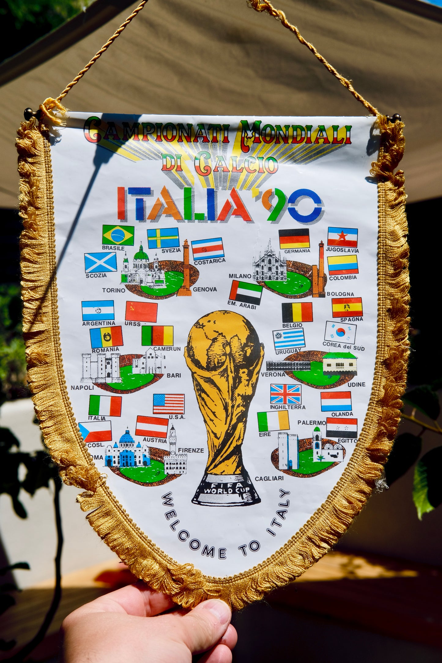 Vintage Italia 90 World Cup Pennants