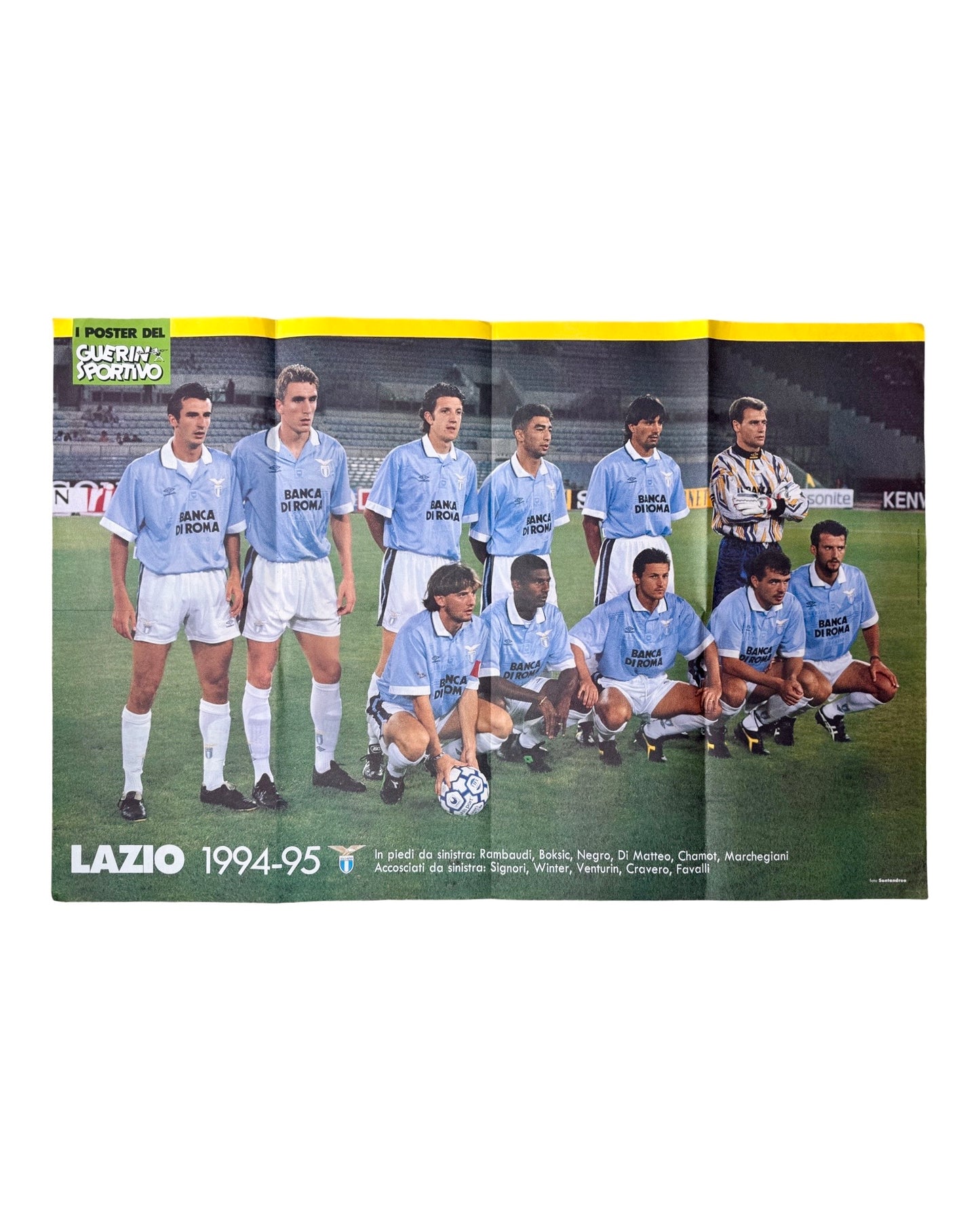 Vintage Double Sided XL 1994 Roma / Lazio Team Poster