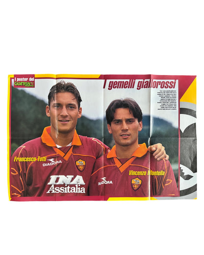 Vintage Double Sided XL Roma Totti & Juventus Poster
