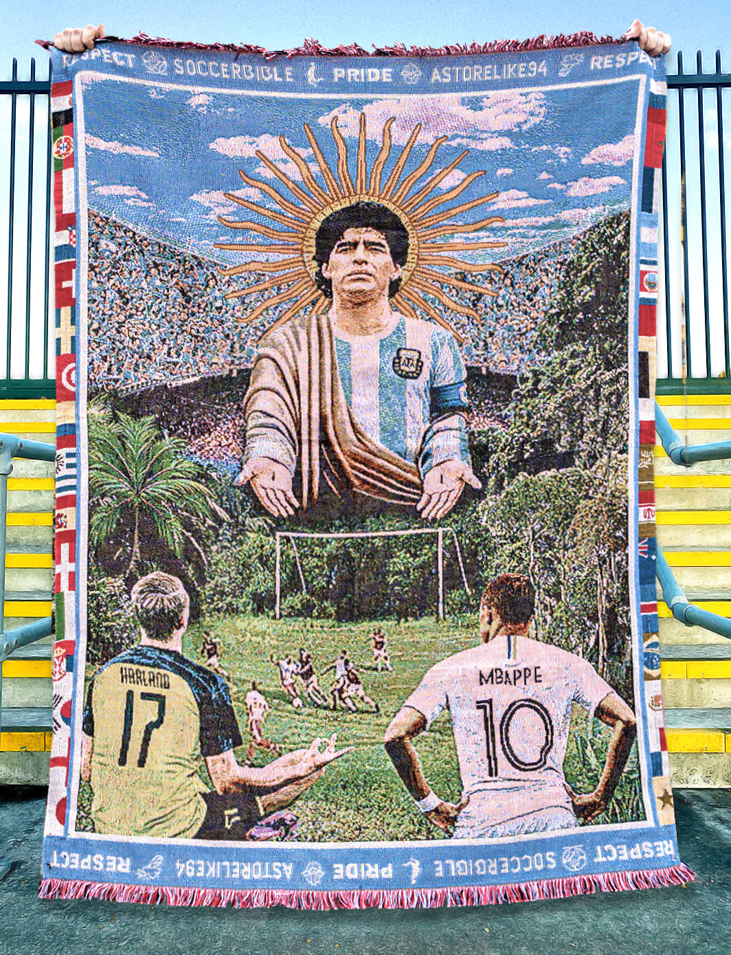 ASL94 X Soccer Bible Football Paradise Maradona Rug