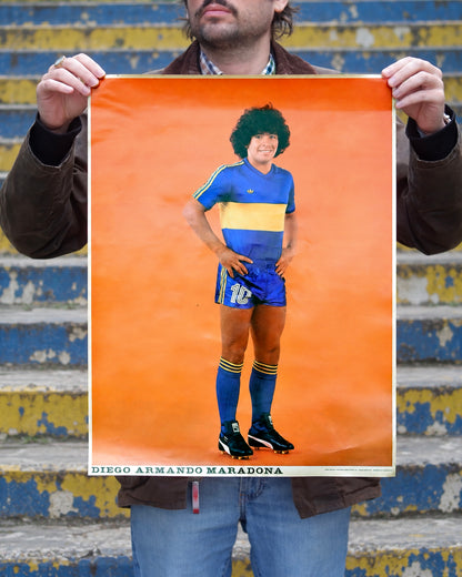 Vintage 1981 Original Diego Maradona Boca Promotion Poster