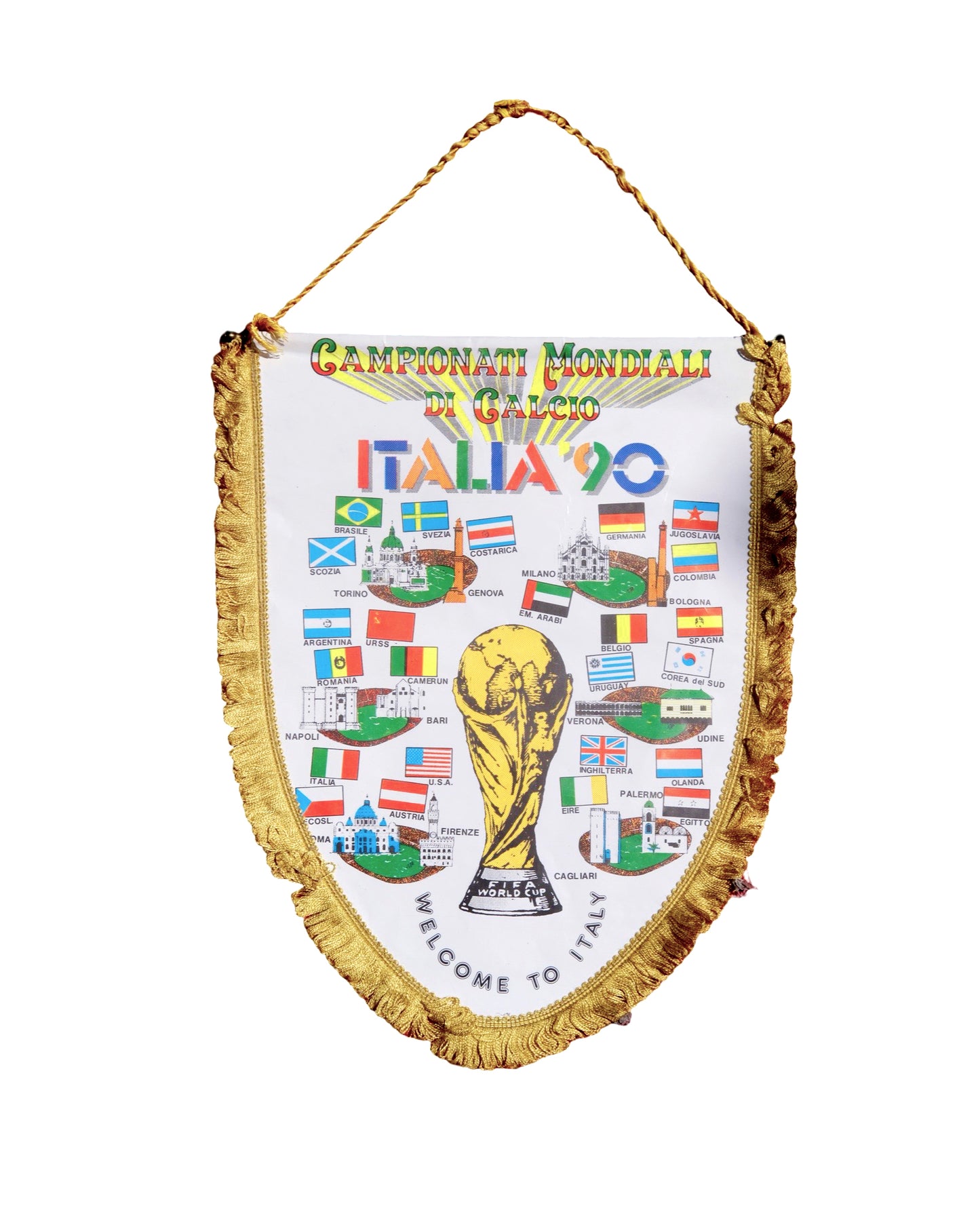 Vintage Italia 90 World Cup Pennants