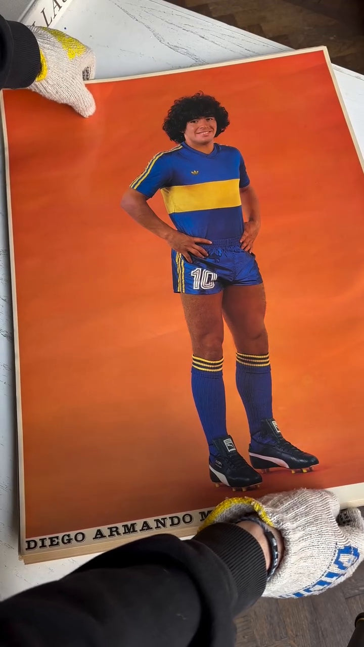 Vintage 1981 Original Diego Maradona Boca Promotion Poster
